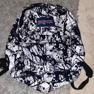 Jansport Backpack-Abstract Black and White Design